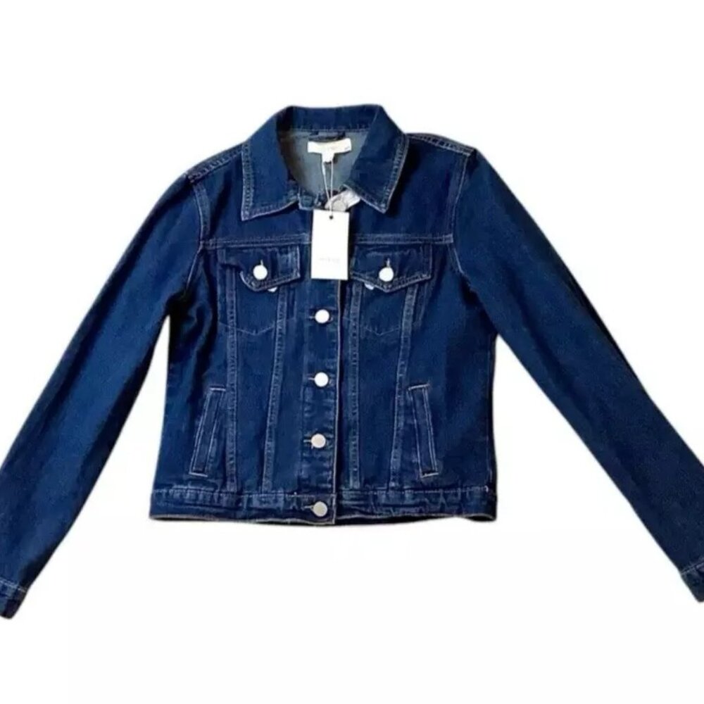 NWT BRIT.NY Blue Denim Jacket Juniors Size Medium